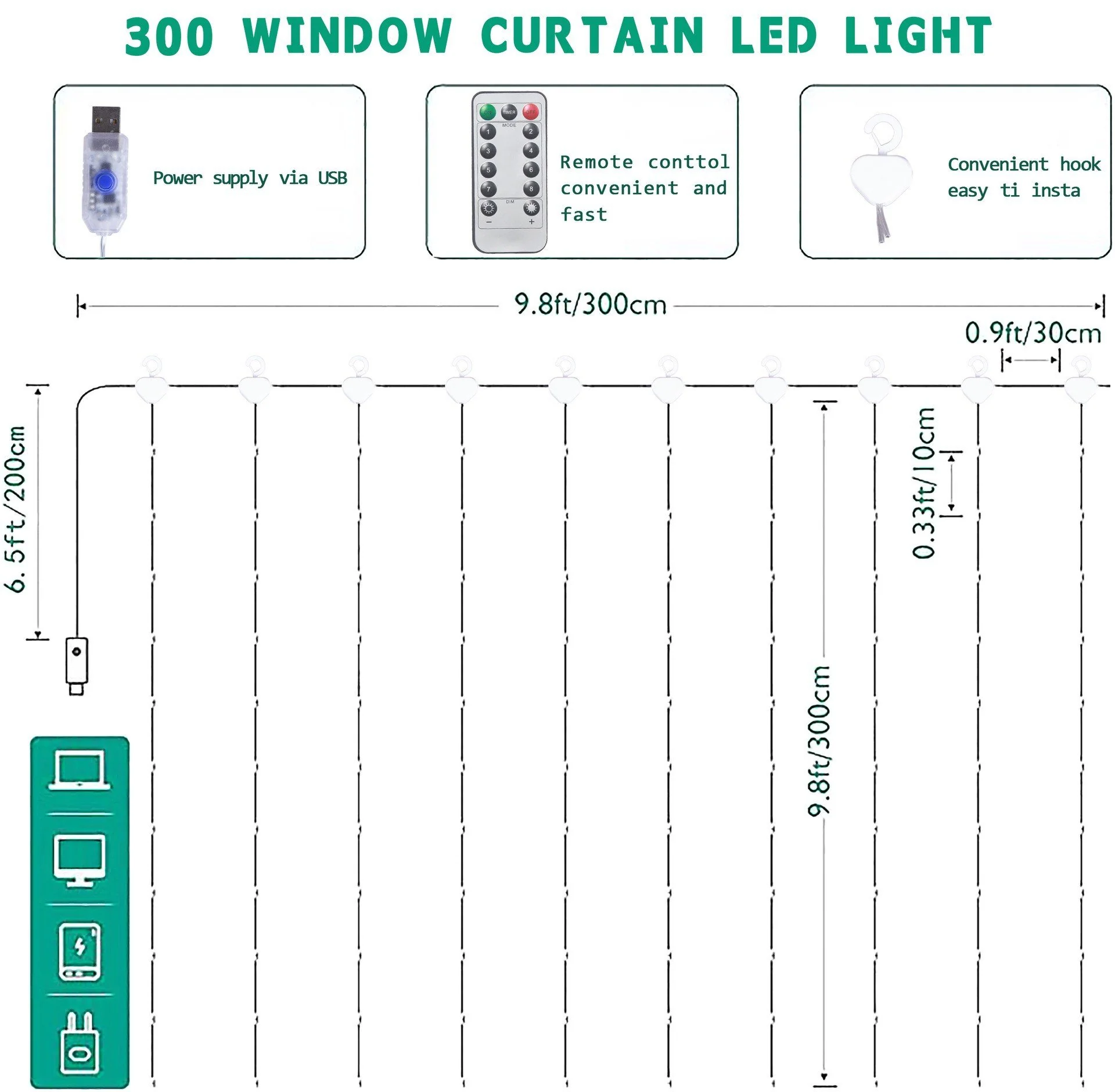 ✨LED Light Strip, USB Powered LED Curtain Light String for Gift Set - Image 17