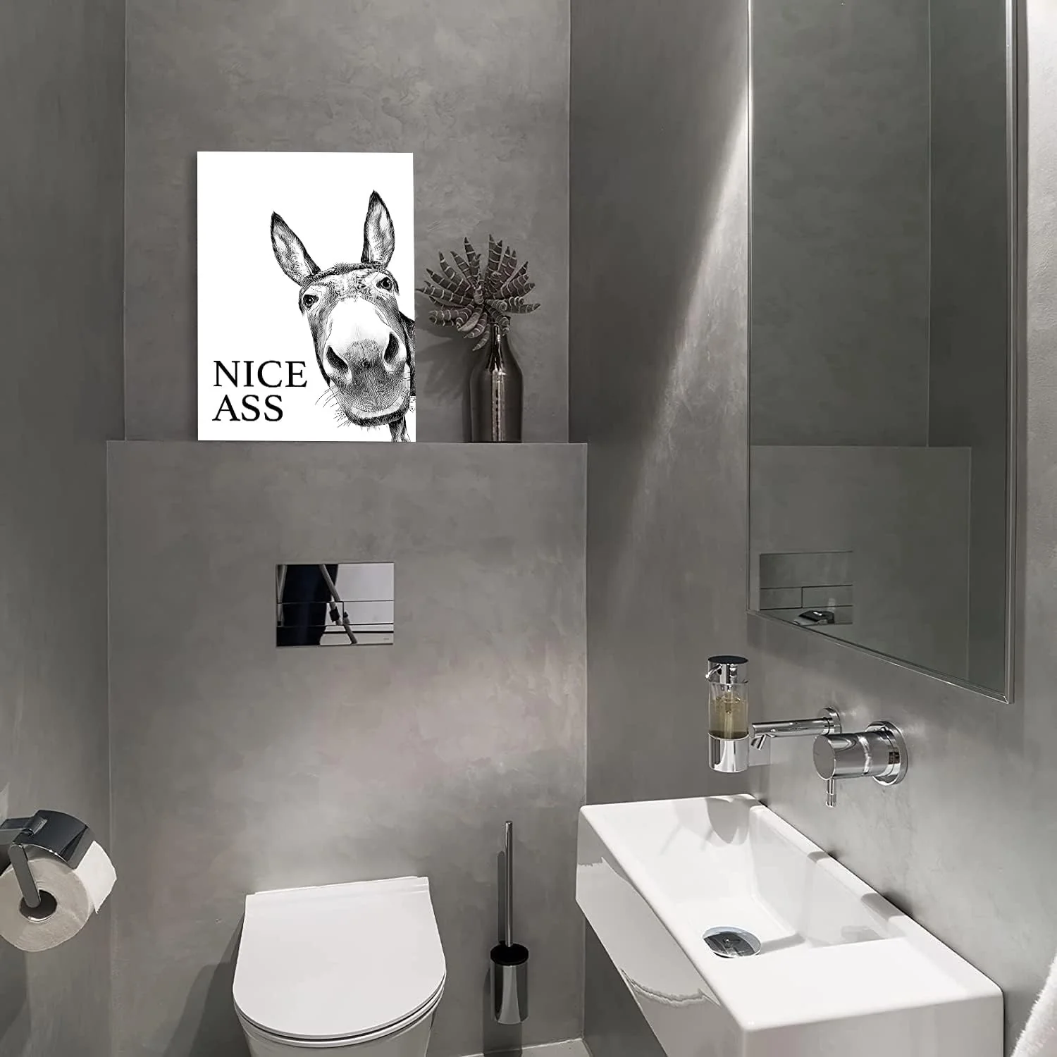 🤣The "Nice Ass" Cheeky Donkey Bathroom Canvas Art Hidden Humour for Pure Joy - Image 3